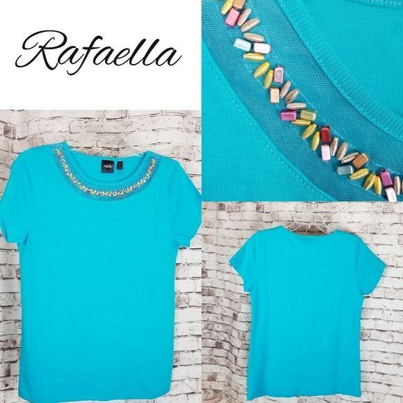 RAFAELLA BNWT Embellished Neck Knit Top - Picture 6 of 7
